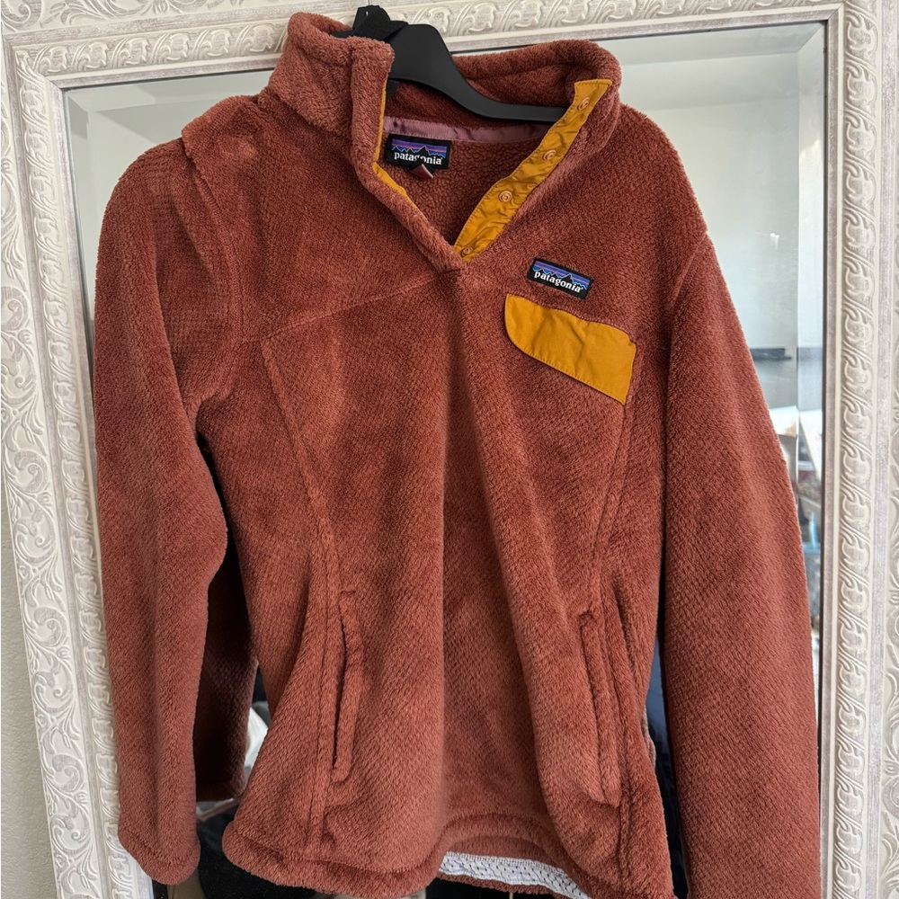 Patagonia Rust and Mustard Sweater